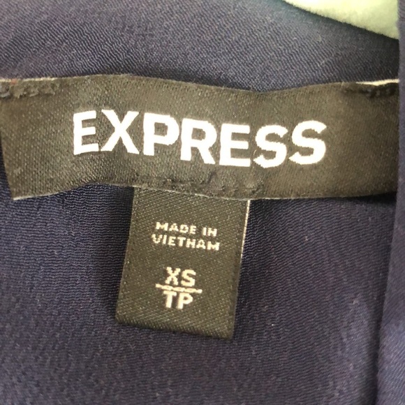 Express Sleeveless Blouse with Shoulder Pads Navy Size X-Small - Picture 5 of 8